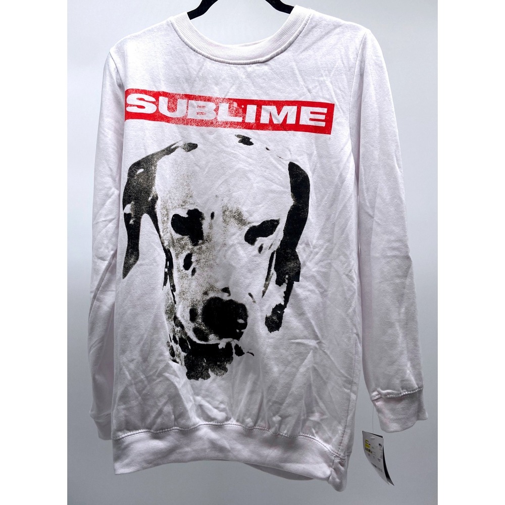 Sublime Lou Dog Dalmatian Graphic Sweatshirt White Men's XL New With Tags *RARE*